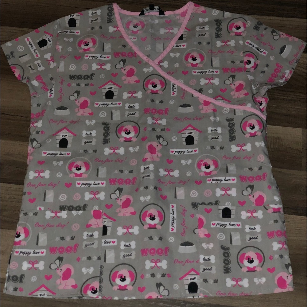 Super Cute Puppy scrub top